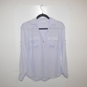 New York & Company Nude Purple Long Sleeve Top